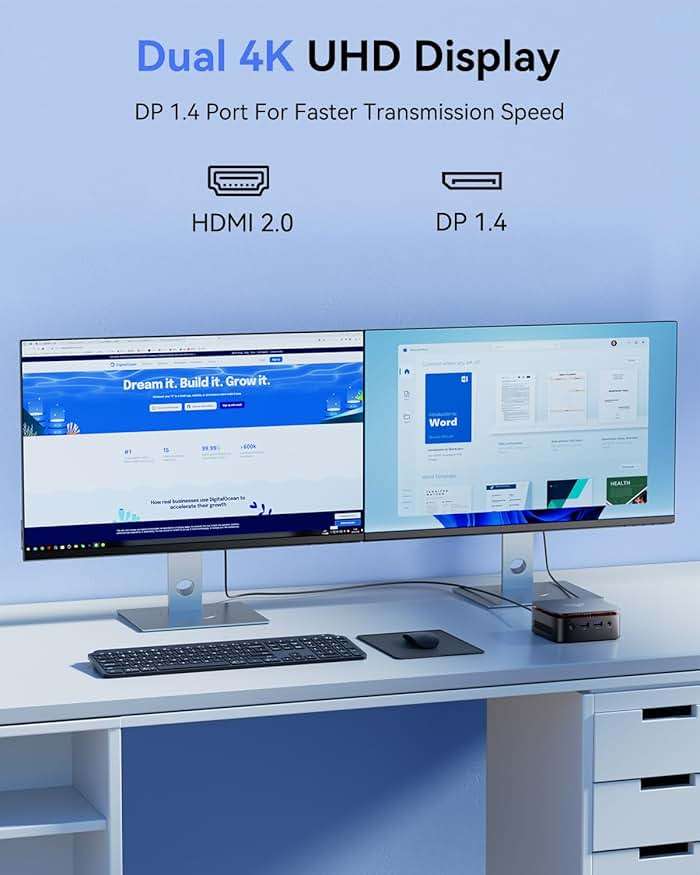 KAMRUI Essenx E1 Mini PC, 16GB DDR4 RAM 512GB M.2 SSD, Mini Computer Twin Lake N150 (Beat N100/N95,up to 3.6GHz), Desktop Computer Dual 4K, Ethernet, WiFi, Bluetooth for Business, Office, Home - Image 5