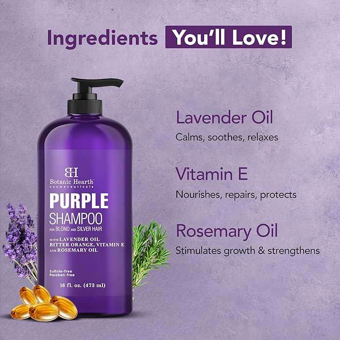 Botanic Hearth Purple Shampoo 16 Fl Oz | For All Shades Of Blonde, Silver & Gray Hair | With Lavender Oil, Vitamin E & Rosemary Oil | Sulfate & Paraben Free - Image 5