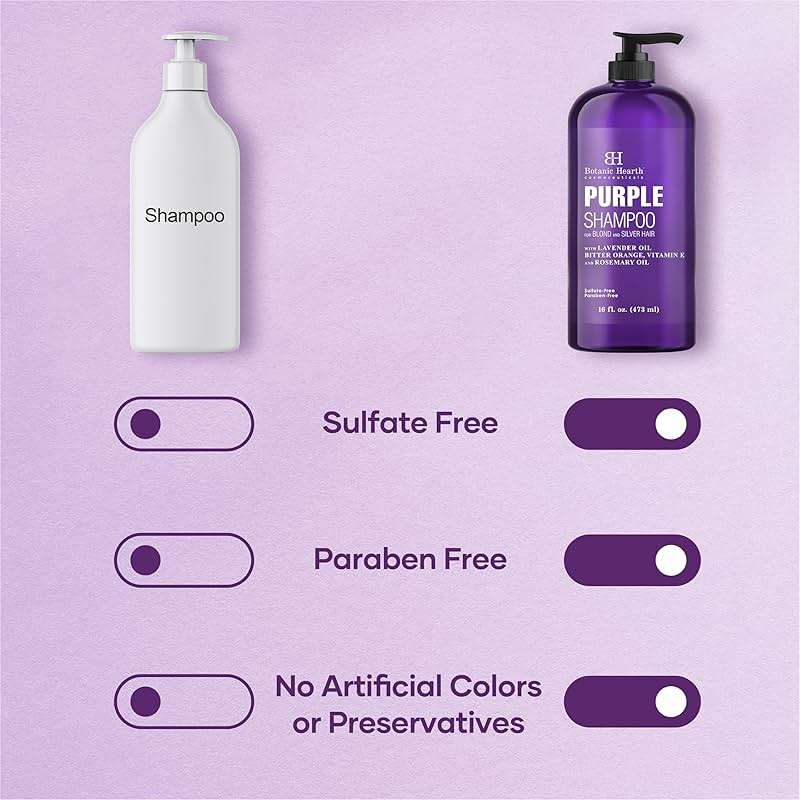 Botanic Hearth Purple Shampoo 16 Fl Oz | For All Shades Of Blonde, Silver & Gray Hair | With Lavender Oil, Vitamin E & Rosemary Oil | Sulfate & Paraben Free - Image 7