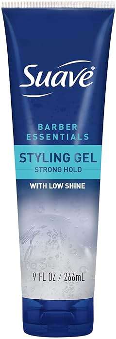 Suave Barber Essentials Styling Gel for Men, Strong Hold and Low Shine, No Flakes, Barber-Quality Results, 9 oz - Image 1