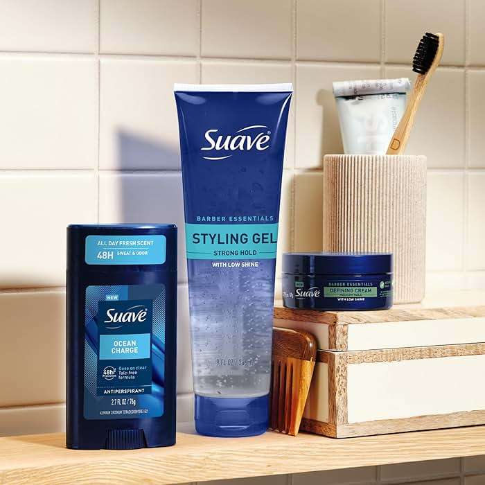 Suave Barber Essentials Styling Gel for Men, Strong Hold and Low Shine, No Flakes, Barber-Quality Results, 9 oz - Image 6