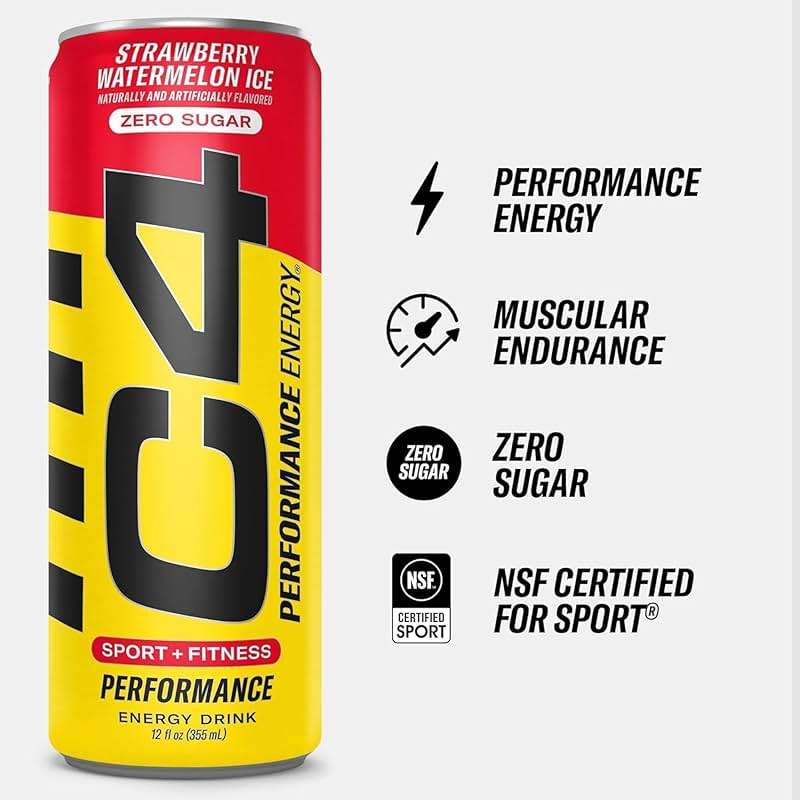 C4 Performance Energy Drink, Popsicle Variety Pack, Zero Sugar Carbonated Preworkout Energy, 200mg Caffeine with Beta Alanine, 12 Fl Oz (12 Pack) - Image 2