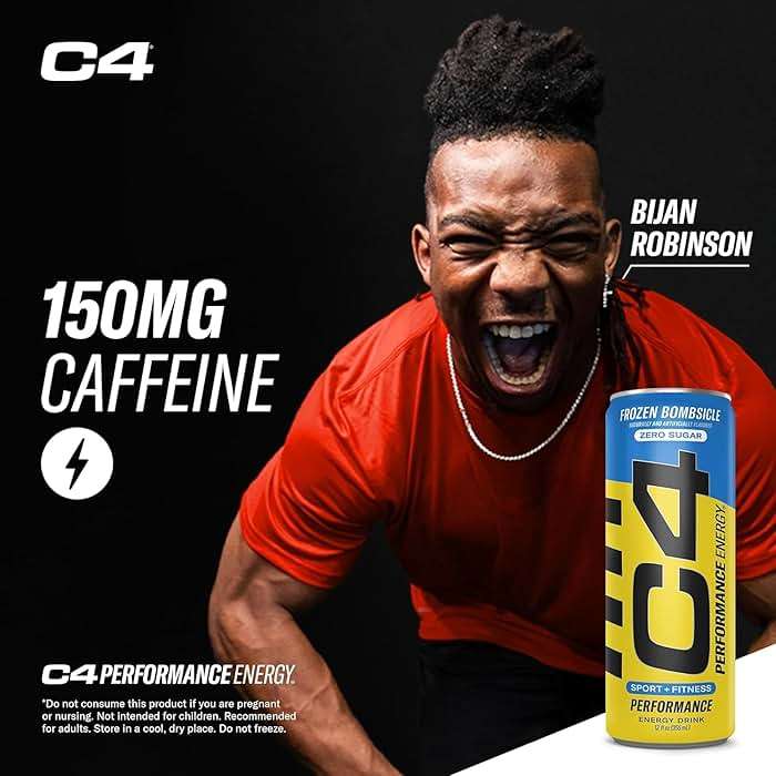 C4 Performance Energy Drink, Popsicle Variety Pack, Zero Sugar Carbonated Preworkout Energy, 200mg Caffeine with Beta Alanine, 12 Fl Oz (12 Pack) - Image 3