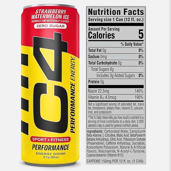 C4 Performance Energy Drink, Popsicle Variety Pack, Zero Sugar Carbonated Preworkout Energy, 200mg Caffeine with Beta Alanine, 12 Fl Oz (12 Pack) - Image 7