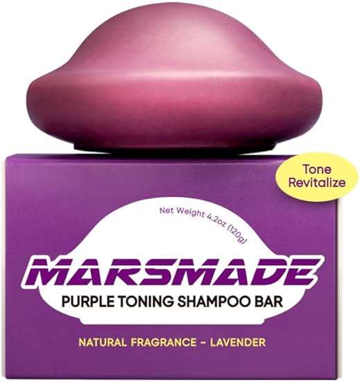 MARS MADE Purple Toning Shampoo Bar 2.0 - Hydrating & Moisturizing Natural Hair Soap for Hair Color & Scalp Nourishment - Solid Shampoo for All Hair Types (120g, 4.23oz) - Image 1