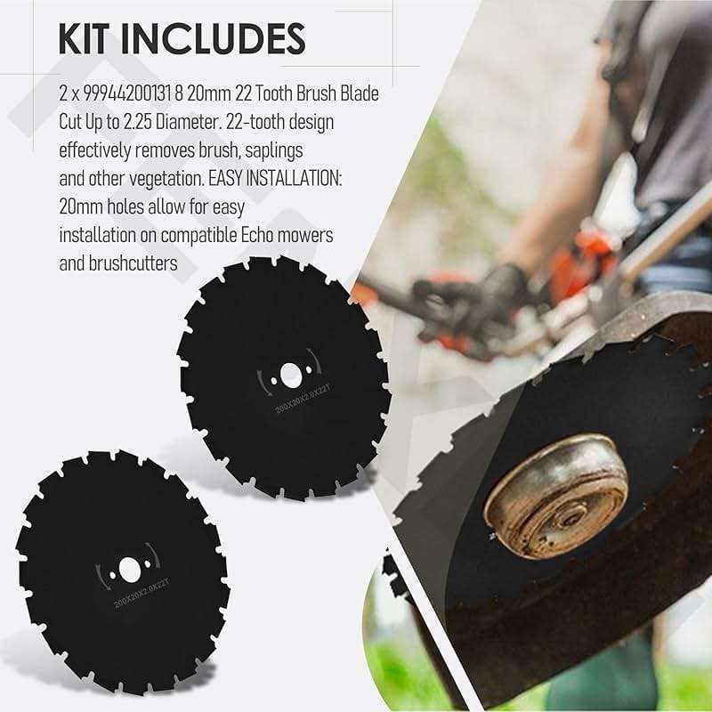 2 Pack 99944200131-8" Steel Brushcutter Blade 22 Tooth 20mm Bore, Replacement Blade for Echo SRM-210 SRM-225 SRM-230 SRM-260 SRM-280 Trimmers - Image 5