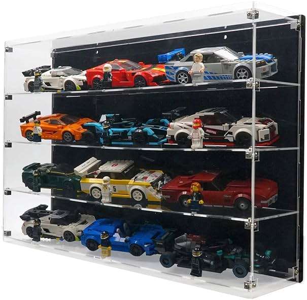 Brickcessories Wall-Mount Display Case Compatible with 12 LEGO Speed Champions Cars – Compact Multi-Tier Racing Showcase – Sets Not Included - Image 1