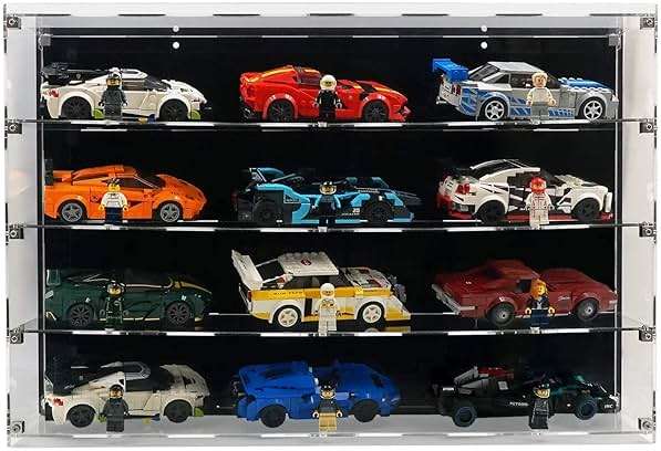 Brickcessories Wall-Mount Display Case Compatible with 12 LEGO Speed Champions Cars – Compact Multi-Tier Racing Showcase – Sets Not Included - Image 3