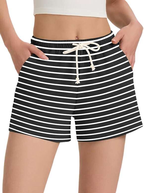 LUYAA Women's Casual Lounge Cotton Pajama Shorts Summer Drawstring Comfy Elastic Waist Sweat Shorts with Pockets 2026 - Image 1