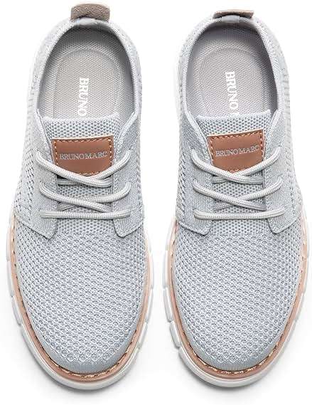 Bruno Marc Boy's Mesh Sneakers Oxfords Casual Dress Lace-Up Lightweight Walking Shoes - Image 3