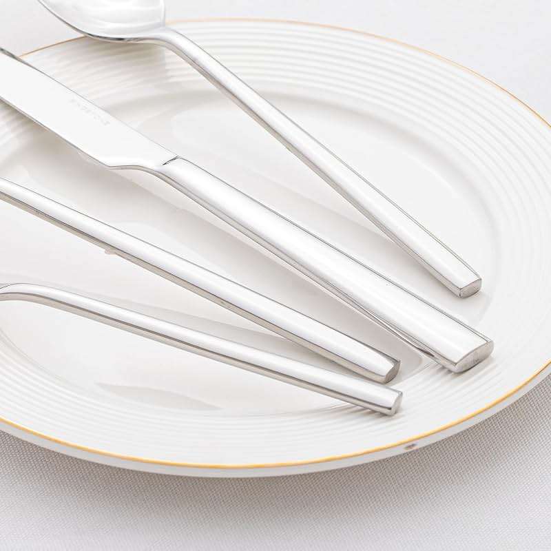 KINGSTONE 65-Piece Silverware Set with Serving Utensils, Forged Flatware Set Cutlery Set Premium Stainless Steel, Service for 12, for Home, Wedding, Party, Mirror Polished and Dishwasher Safe - Image 4