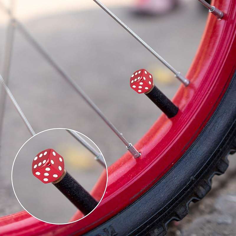 12PCS Red Tire Valve Stem Caps, Dice 8 Ball Grenade Style Universal Aluminum Dustproof Tire Valve Stem Covers for Cars, Suvs, Trucks, Bikes, Motorcycles, Bicycles - Image 6