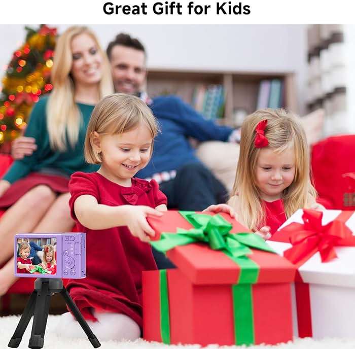 Digital Camera, FHD 4K Compact Cameras with 64GB SD Card 2 Batteries, Portable Travel Digital Camera with 16X Autofocus Digital Zoom Small Camera for Teens Kids Boys Girls, Dark Purple - Image 6