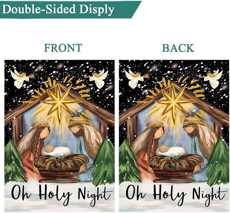 Christian Seasonal Garden Flags Set of 12 Double Sided 12 x 18 Inch Cross Yard Flags, Small Flags for Outside, Fall Winter Easter Christmas Outdoor Flags, Holiday Garden Flags for All Seasons ﻿ - Image 3