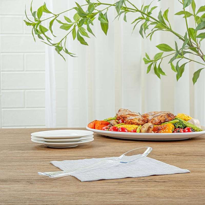 Restaurantware-Cater Tek 9.8 Inch Catering Spoons, 10 Disposable Serving Utensils - Comfortable Handle, Serve Hot And Cold Food, Clear Plastic Serving Spoons, For Parties, Buffets, Catering Events - Image 10