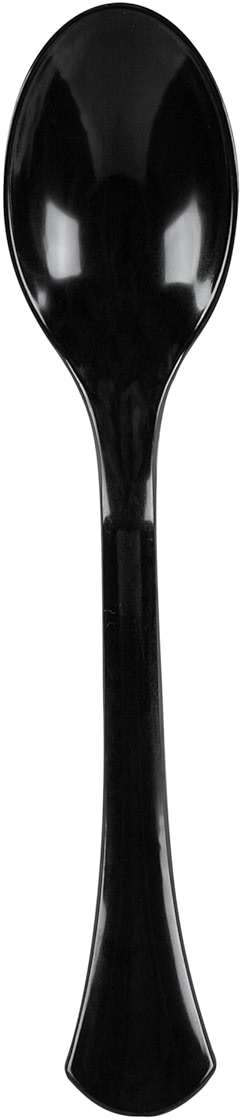 Restaurantware-Cater Tek 9.8 Inch Catering Spoons, 10 Disposable Serving Utensils - Comfortable Handle, Serve Hot And Cold Food, Black Plastic Serving Spoons, For Parties, Buffets, Catering Events - Image 3
