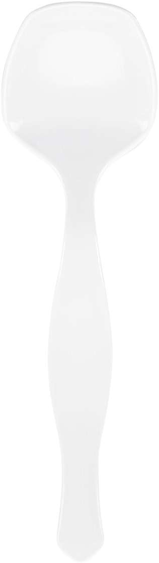 Restaurantware-Cater Tek 8 Inch Serving Spoons, 10 Disposable Spoons For Catering - Ergonomic Handle, Heavy-Duty, White Plastic Food Spoon, Elegant, For Weddings, Buffets, Or Catering Events - Image 3