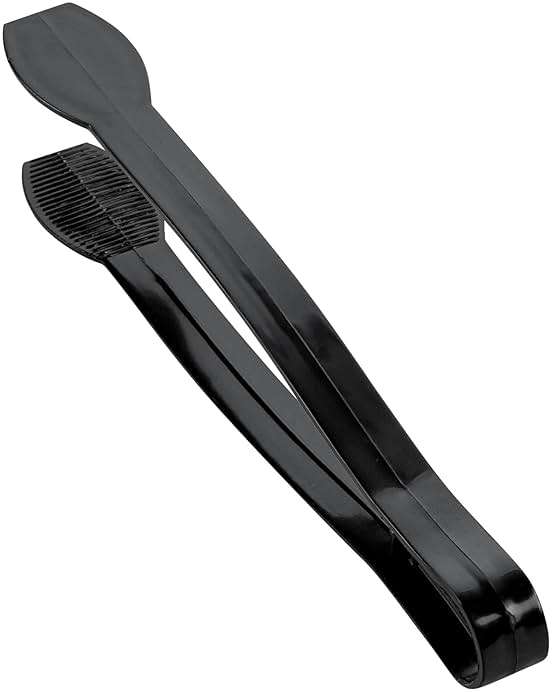 Restaurantware-Cater Tek 9 Inch Serving Tongs, 10 Disposable Tongs For Catering - With Ridged Tips, Heavy-Duty, Black Plastic Food Tong, Long Handle, For Weddings, Buffets, Catering Events - Image 3