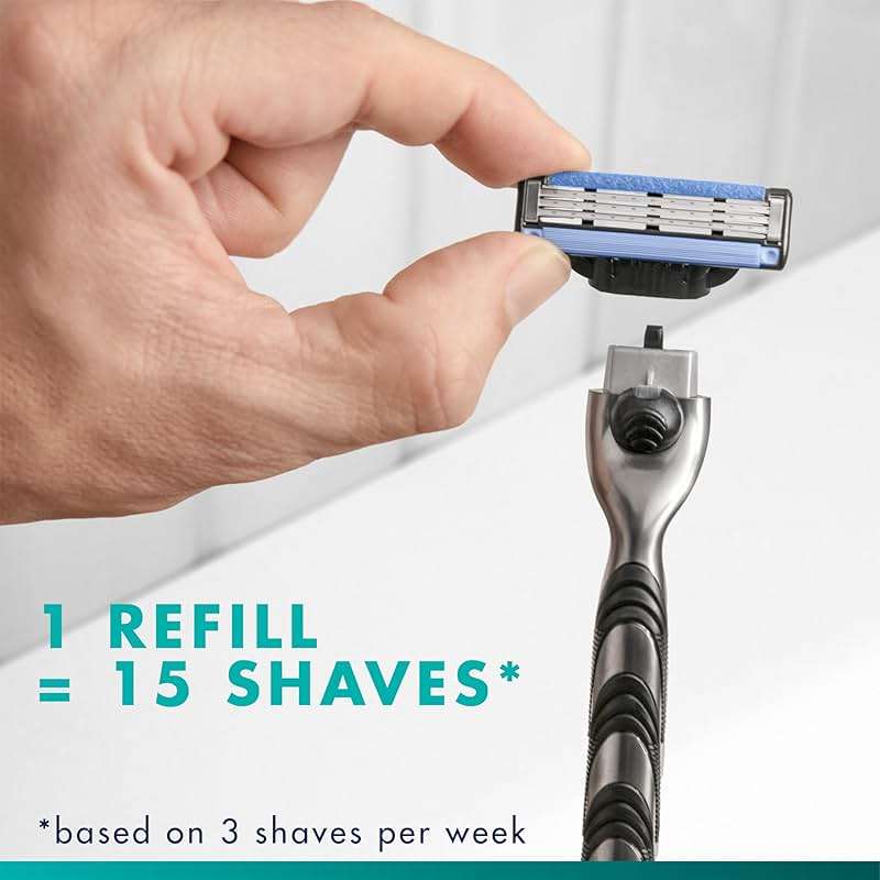 Gillette Mach3 Shaving Razor for Men, 1 Razor Gillette 3-Blade Handle for Men’s Grooming, 10 Razor Blade Refills, Lubrication Strip - Image 7