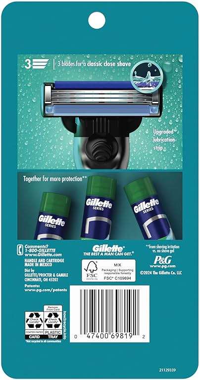 Gillette Mach3 Shaving Razor for Men, 1 Razor Gillette 3-Blade Handle for Men’s Grooming, 10 Razor Blade Refills, Lubrication Strip - Image 9