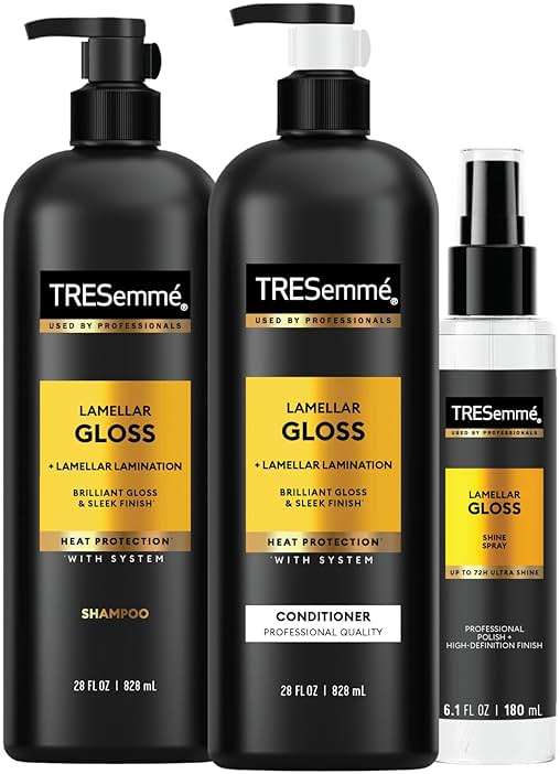 TRESemmé - Shampoo Lamellar Gloss 3 Pk Regimen Collection Pack For Brilliant Gloss & Sleek Finish Ultimate Shine 28Oz(2)and 6.1Oz - Image 1