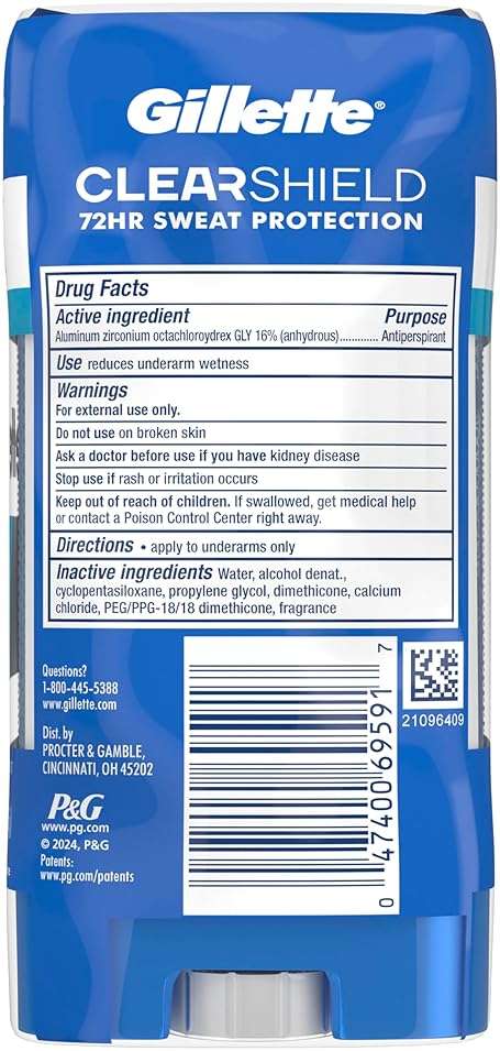 Gillette Antiperspirant and Deodorant for Men, 72hr Sweat & Odor Protection, Long Lasting Freshness, Anti-White Mark Technology, Clear Gel, Cool Wave Scent, 3.8 oz (Pack of 3) - Image 9