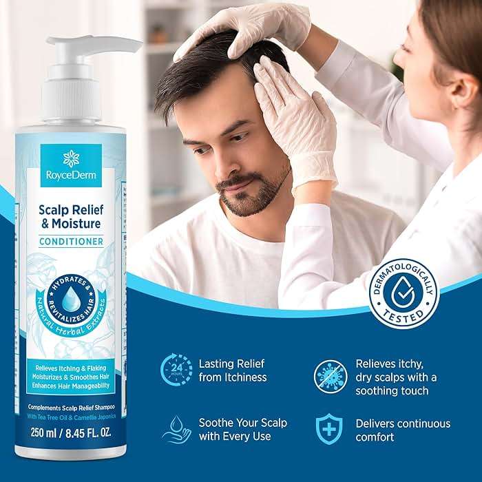 Roycederm Scalp Relief & Moisture Conditioner: Hydrating & Nourishing Formula with Jojoba Oil, Aloe Vera & Camellia Oil, Soothes Dry, Itchy Scalp - Image 4