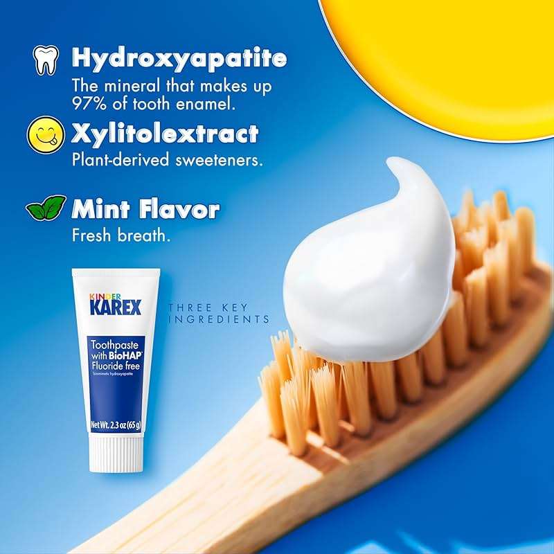 Kinder Karex Hydroxyapatite Kids Toddler Toothpaste 2.3 Ounce (Pack of 6), Fluoride Free - Image 6