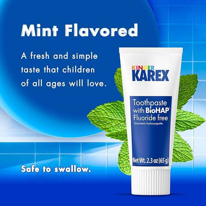 Kinder Karex Hydroxyapatite Kids Toddler Toothpaste 2.3 Ounce (Pack of 6), Fluoride Free - Image 7