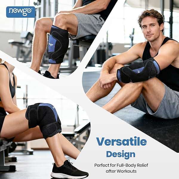 NEWGO 360° Knee Ice Pack Wrap, 60 Minutes Extended Cold Therapy with Ice Grid Gel, Ergonomic Y-Shape Snug Fit for Sports & Surgery Recovery, Swelling, Leak-Resistant, Reusable Design - Image 6