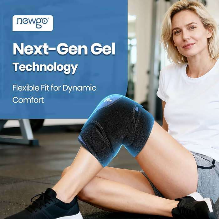 NEWGO 360° Knee Ice Pack Wrap, 60 Minutes Extended Cold Therapy with Ice Grid Gel, Ergonomic Y-Shape Snug Fit for Sports & Surgery Recovery, Swelling, Leak-Resistant, Reusable Design - Image 7