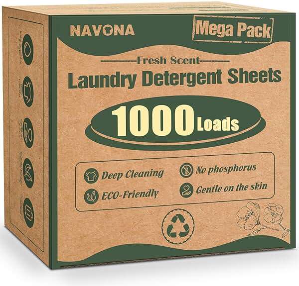 1000 Loads Mega Pack Laundry Detergent Sheets, Eco-friendly Laundry Sheets, Powerful Cleaning, Suitable for Homes, Dorms, and Apartments - [Fresh Scent] - Image 1
