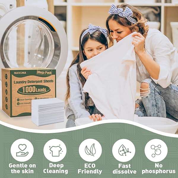 1000 Loads Mega Pack Laundry Detergent Sheets, Eco-friendly Laundry Sheets, Powerful Cleaning, Suitable for Homes, Dorms, and Apartments - [Fresh Scent] - Image 6