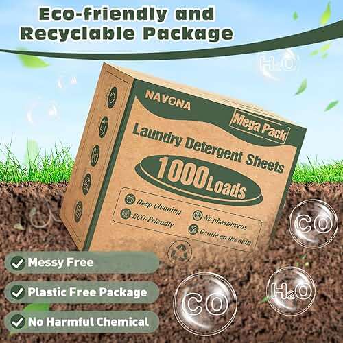 1000 Loads Mega Pack Laundry Detergent Sheets, Eco-friendly Laundry Sheets, Powerful Cleaning, Suitable for Homes, Dorms, and Apartments - [Fresh Scent] - Image 7