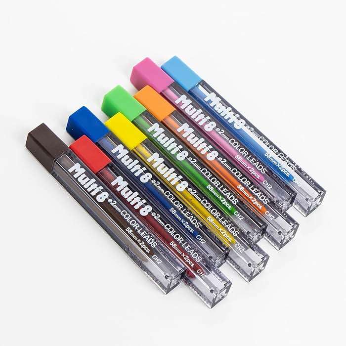 Pentel 8 Color Automatic Pencil Box Set, Assorted Accent Clip Colors, 8 Color Lead Refills and Sharpener (PH158-ST) - Image 4