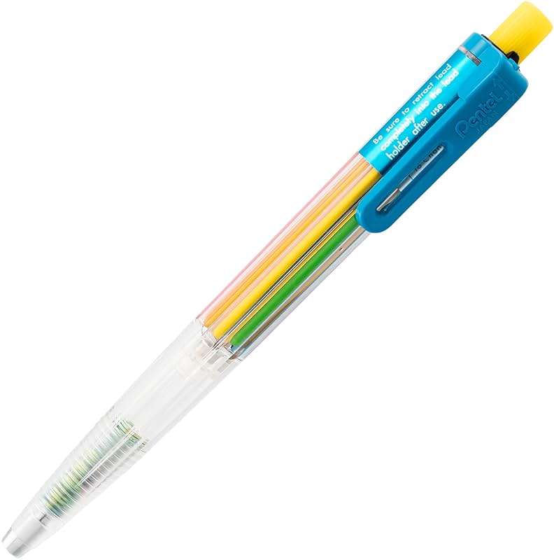 Pentel 8 Color Automatic Pencil Box Set, Assorted Accent Clip Colors, 8 Color Lead Refills and Sharpener (PH158-ST) - Image 5