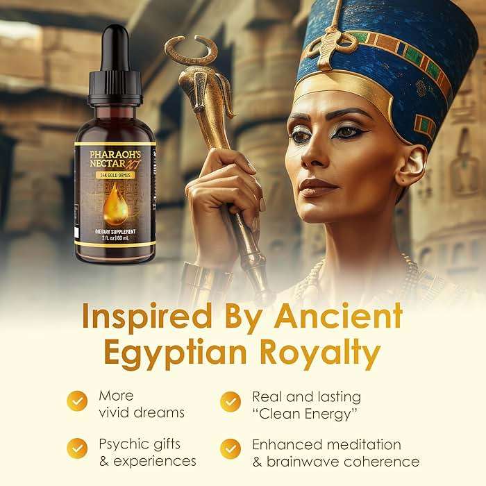 Pharaoh's Nectar XT | 24K Monoatomic Gold Ormus Liquid | Third Eye Awakening + Vivid Dreaming | Clean Energy + Mental Clarity | Spiritual Supplement | 60mL - Image 4
