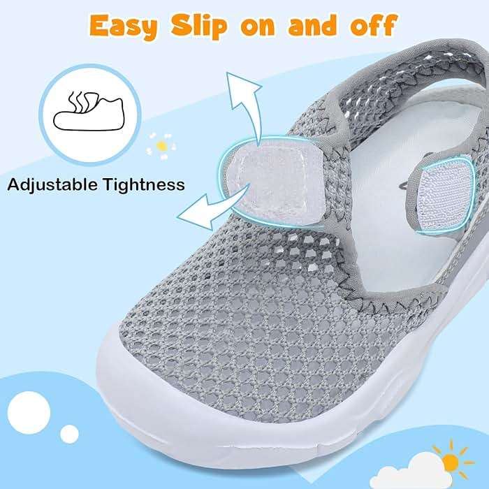 LeIsfIt Toddler Sandals Boys Girls Wide Sandals Kids Water Sandal Shoes Lightweight Barefoot Summer Shoes for Indoor Outdoor - Image 3