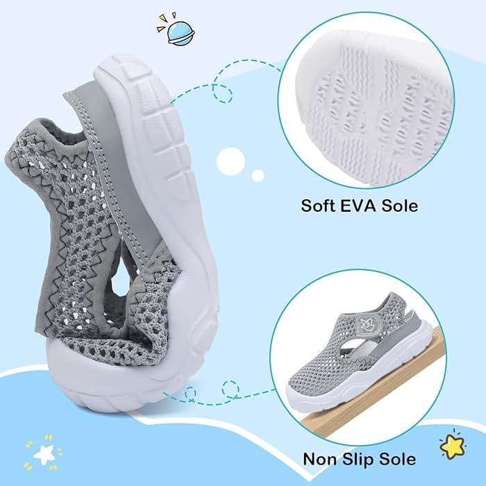 LeIsfIt Toddler Sandals Boys Girls Wide Sandals Kids Water Sandal Shoes Lightweight Barefoot Summer Shoes for Indoor Outdoor - Image 4