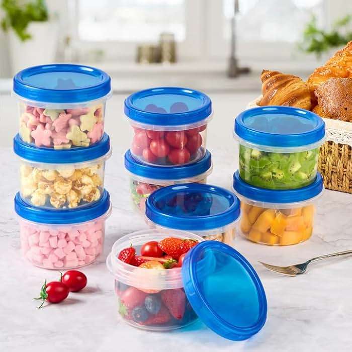 Soelomu 16 oz Freezer Storage Containers with Twist Top Lids, 10 Pack Reusable Meal Prep Containers Plastic Stackable Food Storage Containers for Sauce Salad Leftover Oats - Image 2