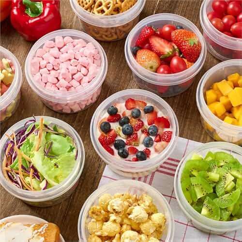 Soelomu 16 oz Freezer Storage Containers with Twist Top Lids, 10 Pack Reusable Meal Prep Containers Plastic Stackable Food Storage Containers for Sauce Salad Leftover Oats - Image 6