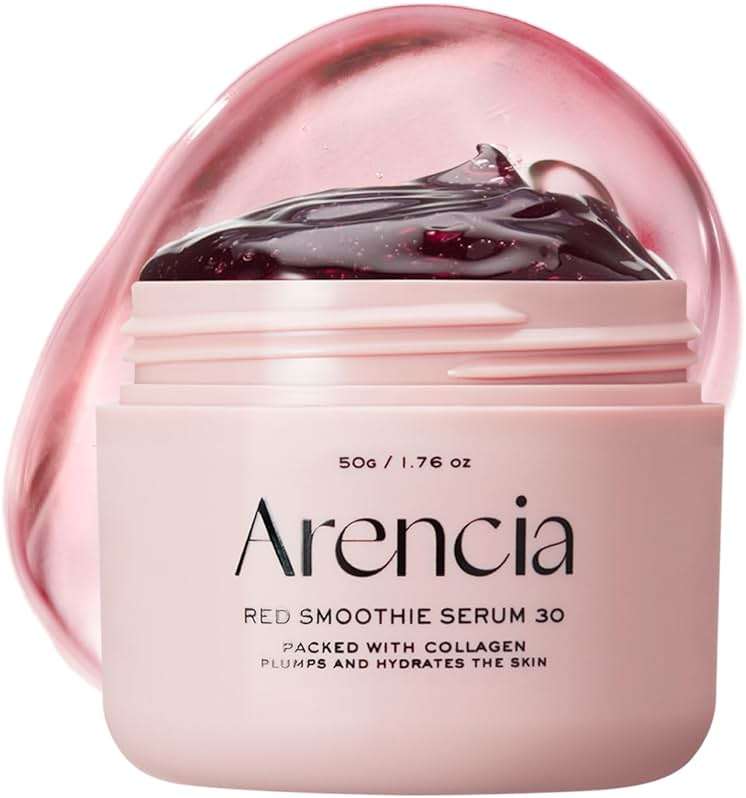 Arencia Overnight Red Smoothie Face Serum, Glowing & Soothing with 30% red collagen, Niacinamide, Peptide, Vitamin E - Image 1