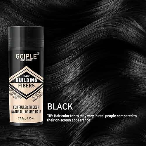 Hair Thickening Fibers & Pump Applicator Set Professional 3-in-1 Hair & Beard Styling Set - Hair Fibers Barber Enhancement Spray for Mens Hair or Beard - Hairline Enhancer & Volumizing Spray (Black) - Image 2