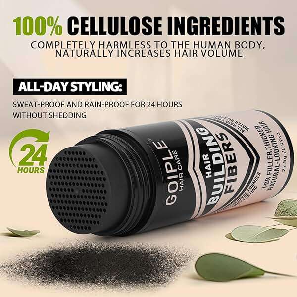 Hair Thickening Fibers & Pump Applicator Set Professional 3-in-1 Hair & Beard Styling Set - Hair Fibers Barber Enhancement Spray for Mens Hair or Beard - Hairline Enhancer & Volumizing Spray (Black) - Image 3