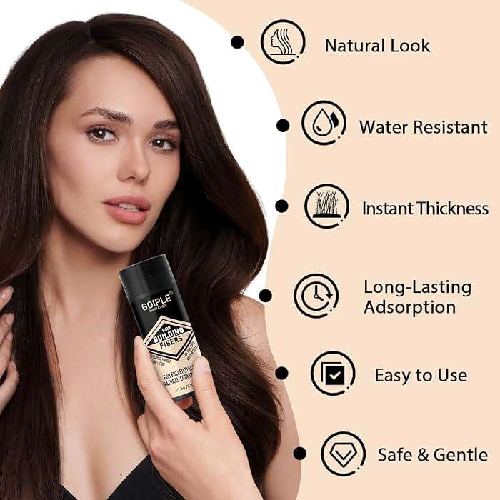 Hair Thickening Fibers & Pump Applicator Set Professional 3-in-1 Hair & Beard Styling Set - Hair Fibers Barber Enhancement Spray for Mens Hair or Beard - Hairline Enhancer & Volumizing Spray (Black) - Image 5
