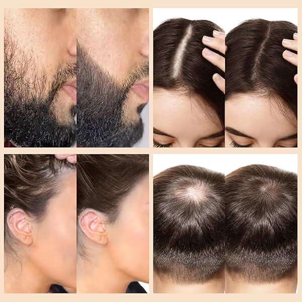 Hair Thickening Fibers & Pump Applicator Set Professional 3-in-1 Hair & Beard Styling Set - Hair Fibers Barber Enhancement Spray for Mens Hair or Beard - Hairline Enhancer & Volumizing Spray (Black) - Image 8