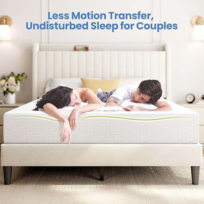 Yaheetech 10 Inch Queen Mattress, Fiberglass Free, 3 Foam Layer Cooling Gel Memory Foam Mattresses, Green Tea for Fresher Sleep, Medium Firm, CertiPUR-US Certified, Mattress in a Box - Image 7