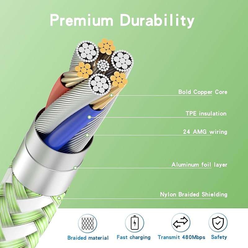 iPhone Charger Cord, [Apple MFi Certified] Lightning Cable, 6Pack (3/3/6/6/6/10 FT) Nylon Braided USB Charging Cable for iPhone 14/13/12/11 Pro Max/XS MAX/XR/XS/X/8/7/6s Plus, iPad - Image 6