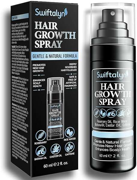 Natural Hair Growth Spray Serum for Men: Hair and Scalp Oil with Rosemary, Batana Oil, Rice Water, Castor Oil, Caffeine, Biotin - Effective Hair Thickening and Hair Loss Treatment for Men 60ml - Image 1