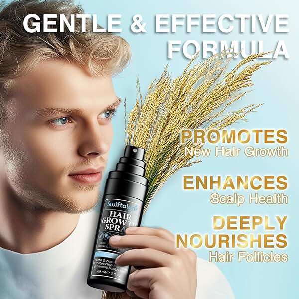 Natural Hair Growth Spray Serum for Men: Hair and Scalp Oil with Rosemary, Batana Oil, Rice Water, Castor Oil, Caffeine, Biotin - Effective Hair Thickening and Hair Loss Treatment for Men 60ml - Image 2
